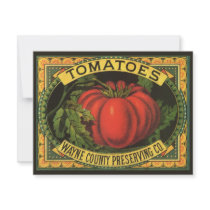 Wayne Co Tomatoes Vintage Fruit Crate Label Art Announcement
