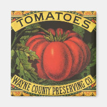 Wayne Co Tomatoes Vintage Fruit Crate Label Art Refrigerator Magnets