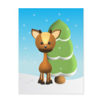 Wayne Deer in the Snow postcards