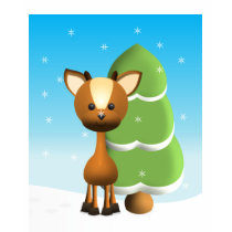 Wayne Deer in the snow t-shirts