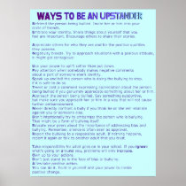 Ways to Be an Upstander Poster posters