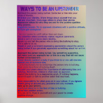 Ways to Be an Upstander Poster posters