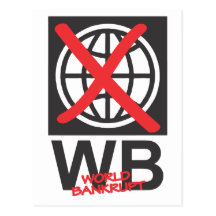 WB  World Bankrupt Postcard