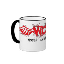 wcw back red black coffee mug