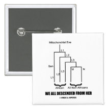 We All Descended From Her (Mitochondrial Eve) Pinback Button