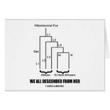 We All Descended From Her (Mitochondrial Eve) Greeting Cards