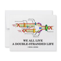 We All Live A Double-Stranded Life (DNA Humor) invitations by wordsunwords We All Live A Double-Stranded Life (DNA Humor) invitations