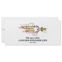 We All Live A Double-Stranded Life (DNA Humor) Personalized Rack Card