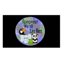 We All Live Here Animals Of The World Business Card Templates