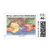 We All Live In A Fault Driven World (Geology Map) postage