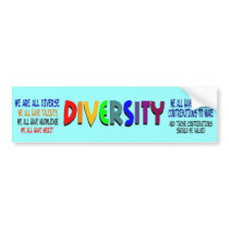 We Are All Diverse Bumper Sticker bumper stickers by diversityjustis We Are All Diverse Bumper Sticker bumper stickers