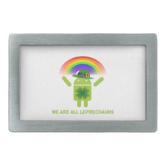 We Are All Leprechauns (Bugdroid Rainbow) Belt Buckles