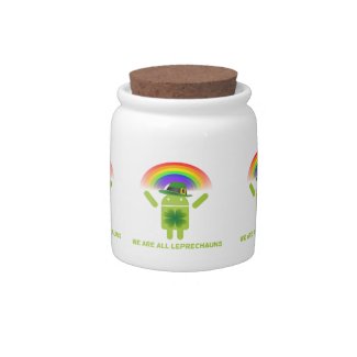 We Are All Leprechauns (Bugdroid Rainbow) Candy Jar