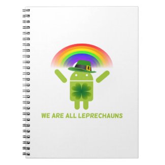 We Are All Leprechauns (Bugdroid Rainbow) Note Book