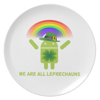 We Are All Leprechauns (Bugdroid Rainbow) Plates