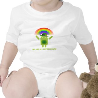 We Are All Leprechauns (Bugdroid Rainbow) Baby Bodysuits