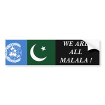 WE ARE ALL MALALA ! BUMPER STICKERS