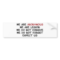 We Are Anonymous Bumper Sticker