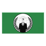 We Are Anonymous Green and Black Flag Personalized Photo Card