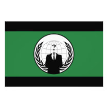 We Are Anonymous Green and Black Flag Art Photo