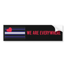 We Are Everywhere sticker (Leather) bumper stickers by destructobot We Are Everywhere sticker (Leather) bumper stickers
