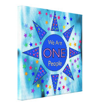 We Are One People Stretched Canvas Print