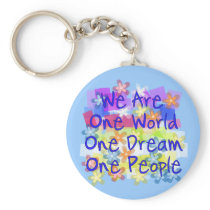 We Are One World Key Chains