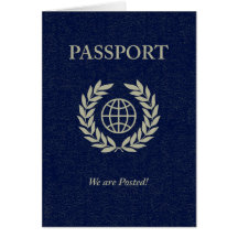 we are posted passport greeting card