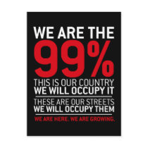 We are the 99% - 99 percent occupy wall street post cards