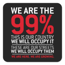 We are the 99% - 99 percent occupy wall street square sticker