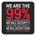 We are the 99% - 99 percent occupy wall street square sticker