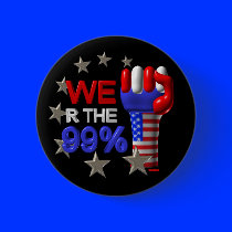 We are the 99 fist on 30 items pinback button