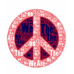 We are the 99% Peace Sign, Red White Blue on White Tanktop