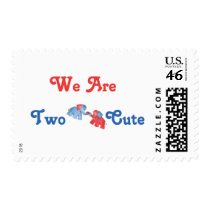 We Are Two Cute - Elephants postage