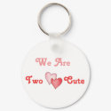 We Are Two Cute - Hearts keychains by Scrappintwins We Are Two Cute - Hearts keychains