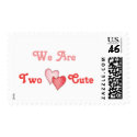 We Are Two Cute - Hearts postage by Scrappintwins We Are Two Cute - Hearts postage