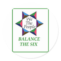 We Balance the Six Round Sticker
