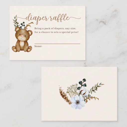 We Can Bearly Wait Diaper Raffle Enclosure Card Zazzle