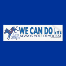 We Can Blue Donkey Kick Bumper Sticker  bumper stickers