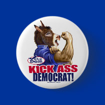 We Can Do It Donkey Button 
