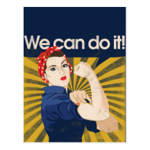 We can do it feminism postcards