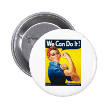 We Can Do It! Rosie the Riveter Buttons