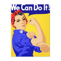 We Can Do It! Rosie The Riveter WWII Poster Stretched Canvas Prints