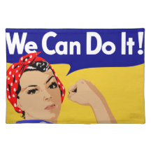 We Can Do It! Rosie The Riveter WWII Poster Placemats