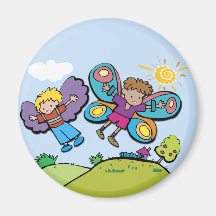 We Can Fly!  (Boys Flying!) Fridge Magnets