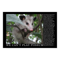 We Can't Play Possum Poster posters by irregulargoods We Can't Play Possum Poster posters
