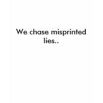 We chase misprinted lies.. t-shirt
