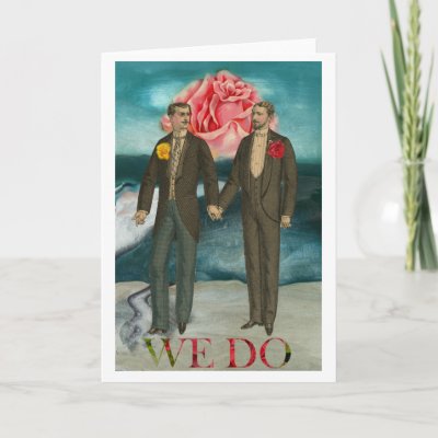 WE DO Gay Men Wedding Anniversary Love Card