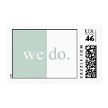 We do in light mint green and white postage stamp