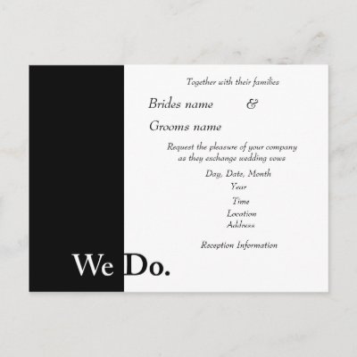 We Do Wedding Invitation Postcards by allweddingproducts